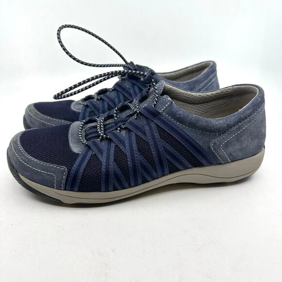 Dansko Honor Fashion Sneaker Women's US7.5-8M EU38 Blue Suede/Leather/Mesh Lace - Picture 3 of 7